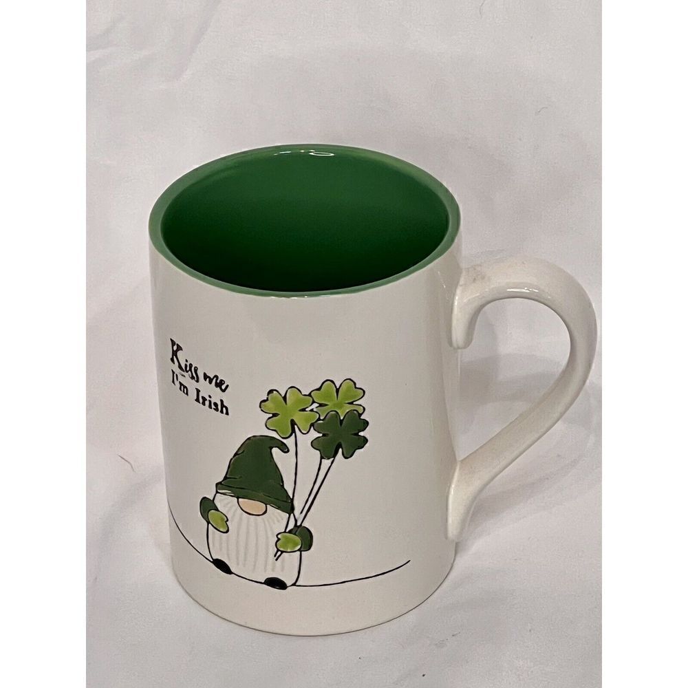 Tag Kiss Me I'm Irish Gnome Lucky Shamrock Coffee Mug Large 20 Oz  St. Patrick’s